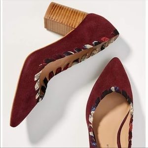 Anthropologie Whipstitch Block Heels